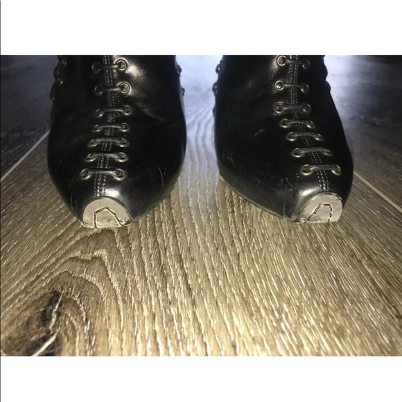 Giambattista Valli black leather corset booties 7 - Picture 7 of 8